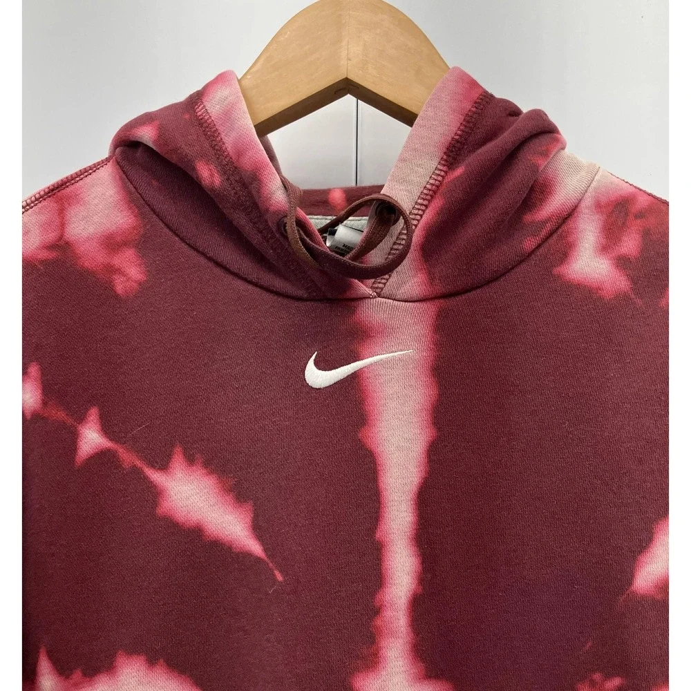 Nike Center Swoosh Hoodie Women's‎ Large Bleached Tie-Dye Sweatshirt 598575-669